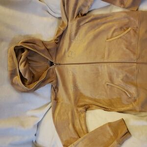 BCBG MAX AZRIA Vintage leisure velour zip up hoodie with matching pants